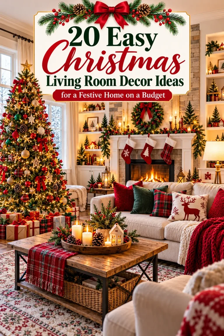 20 Easy Christmas Living Room Decor Ideas for a Festive Home on a Budget