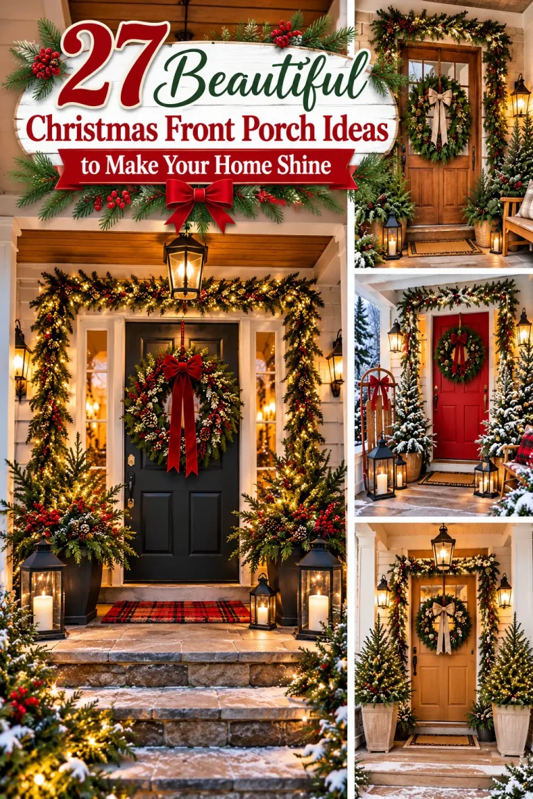 27 Beautiful Christmas Front Porch Ideas to Make Your Home Shine