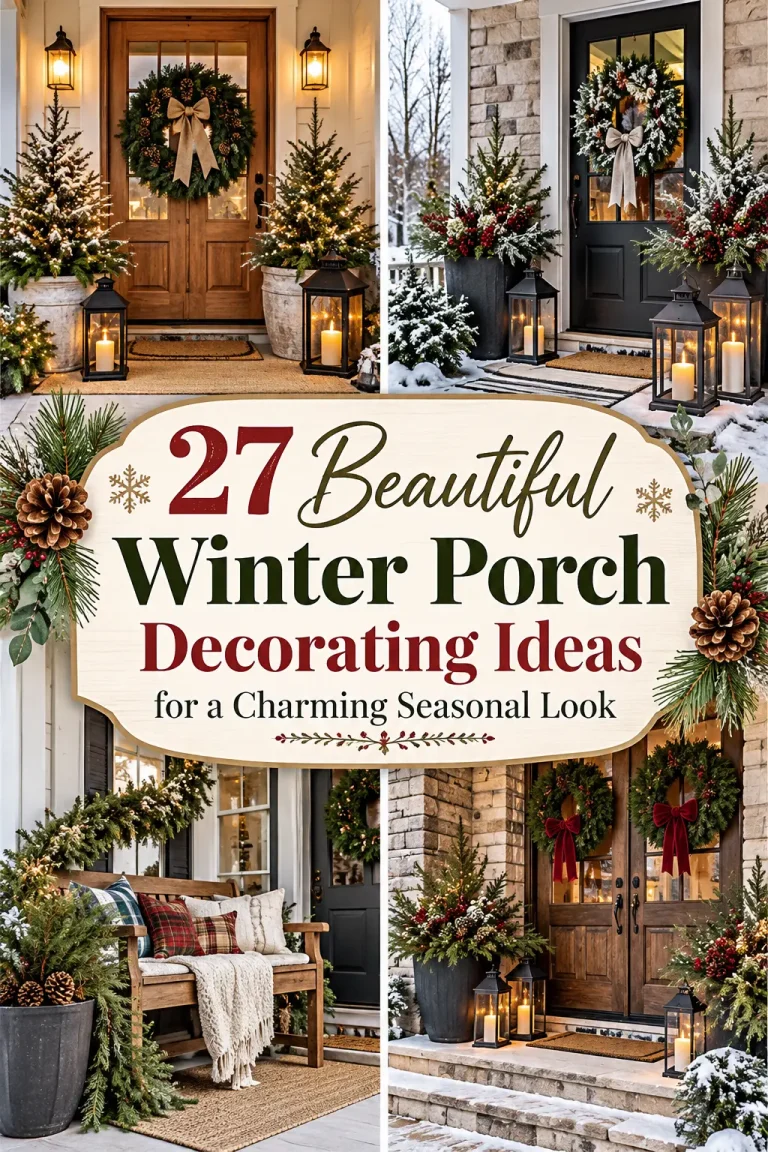 27 Beautiful Winter Porch Decorating Ideas for a Charming Seasonal Look