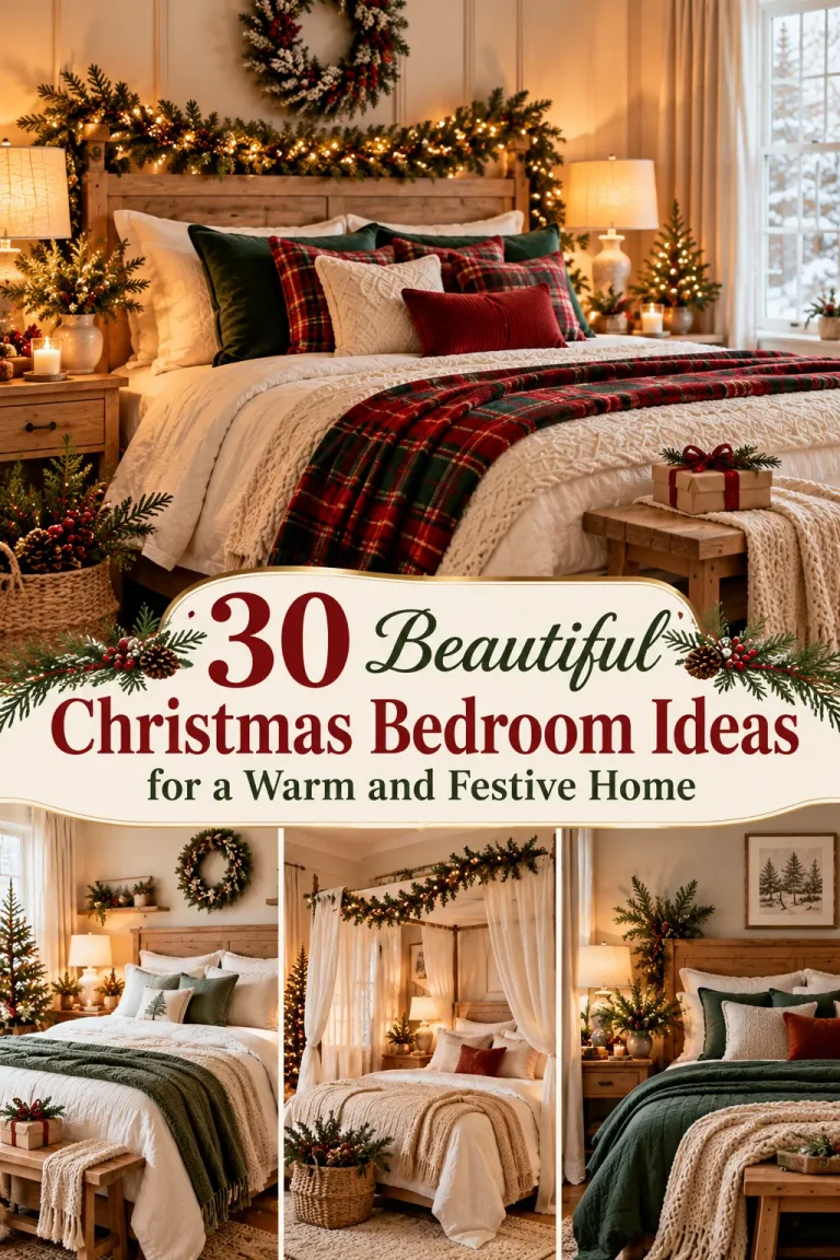 30 Beautiful Christmas Bedroom Ideas for a Warm and Festive Home