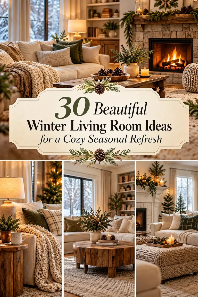 30 Beautiful Winter Living Room Ideas for a Cozy Seasonal Refresh
